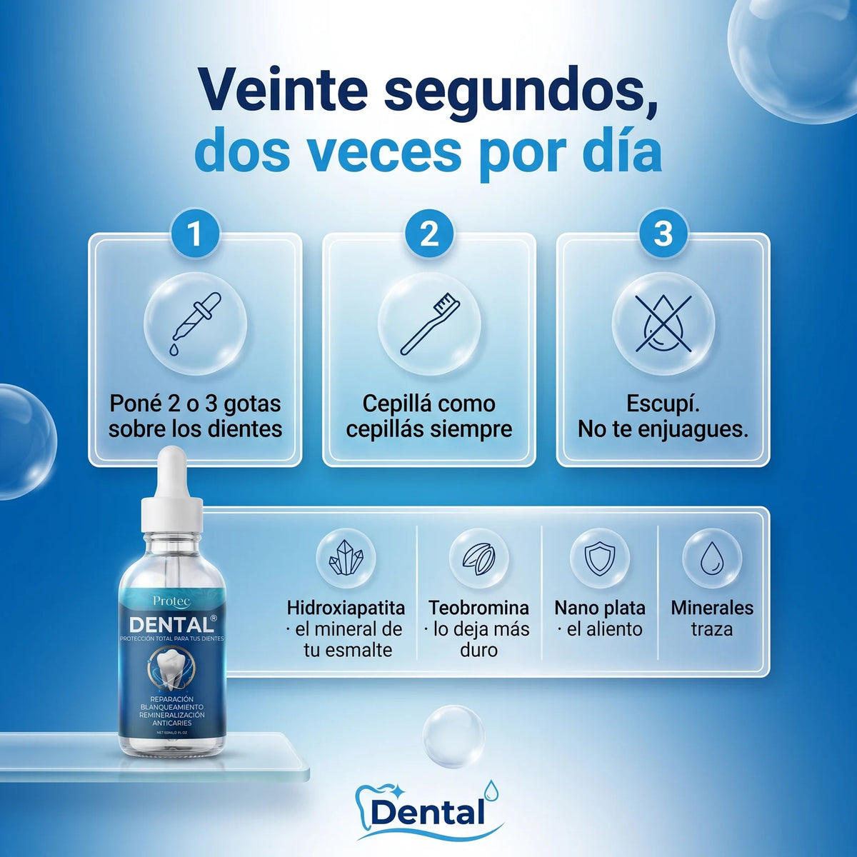Veinte segundos, dos veces por día